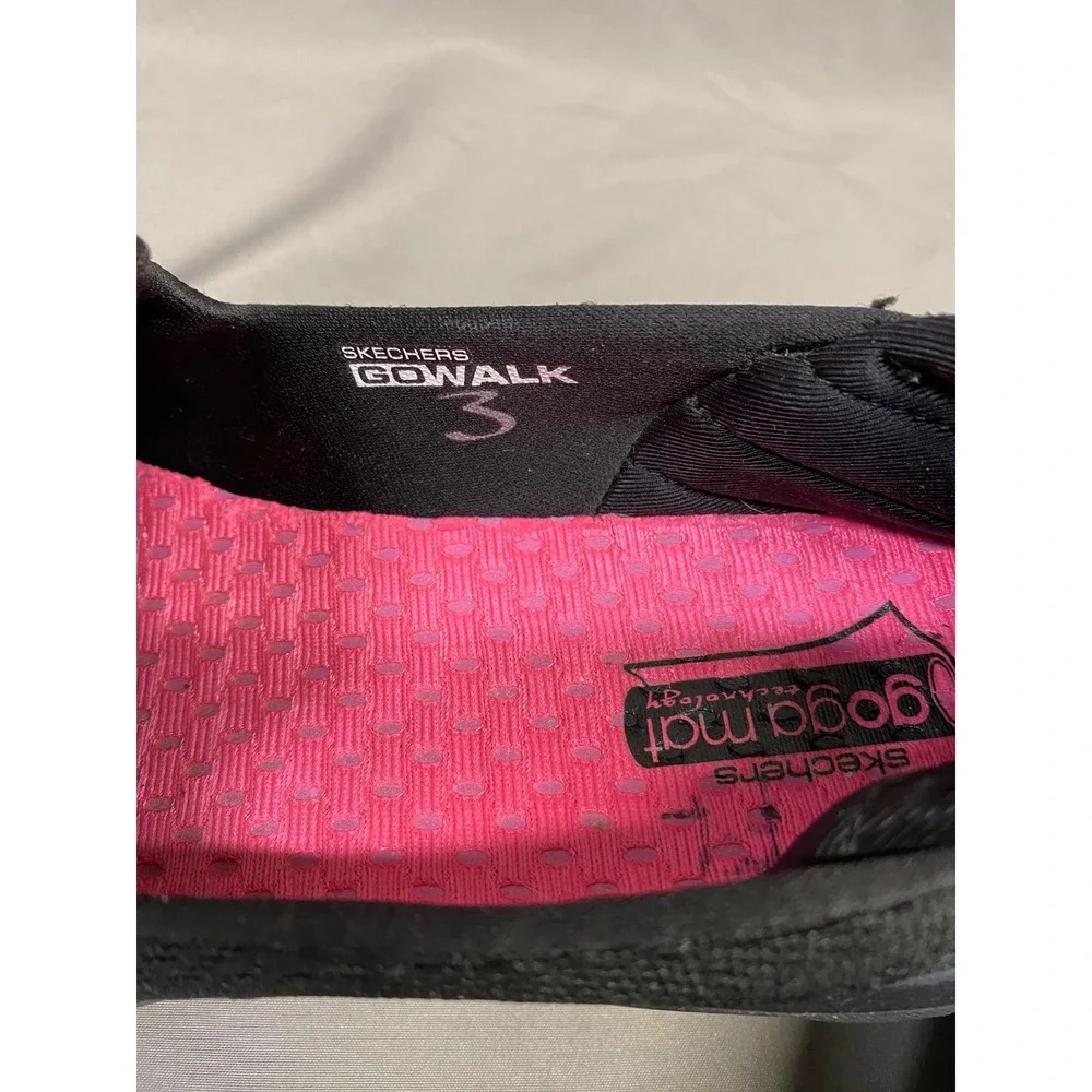 Skechers Go Walk 3 Black Mesh Slip On Goga Mat Women's Shoes Size 7.5